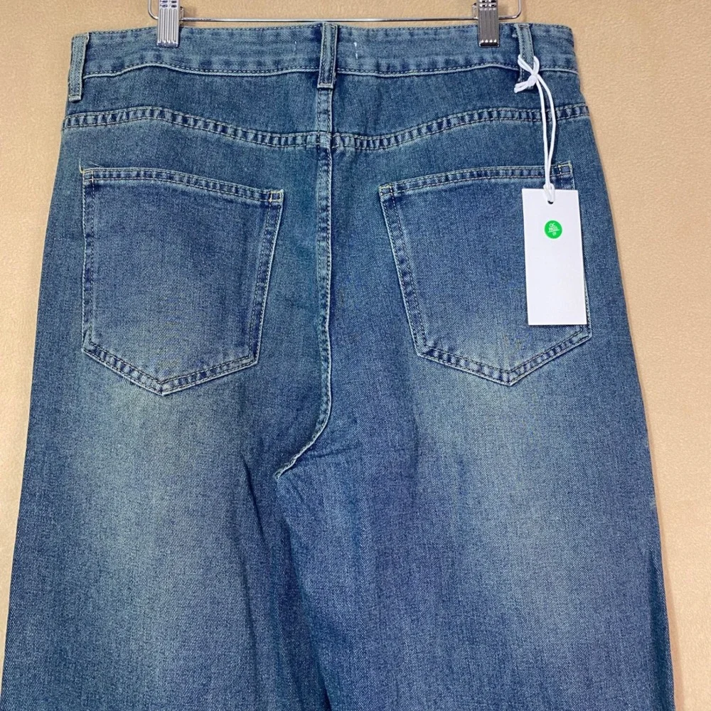 Tallgira Wide Leg Jeans Mens 2XL‎ 34x33 Blue Relaxed Fit Denim Streetwear NWT